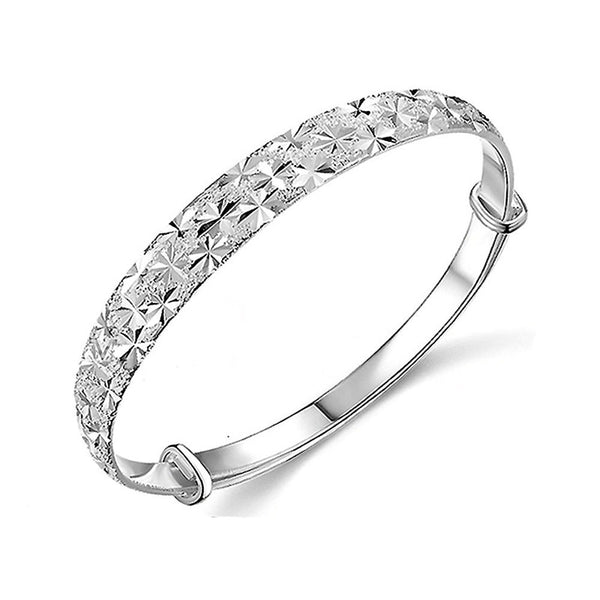 New Fashion Jewelry 925 Sterling Silver Womens Charm Bangle Bracelet Gift