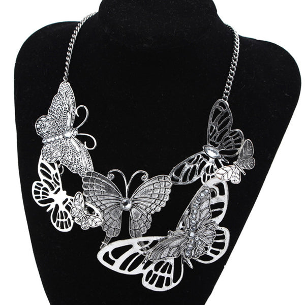 Women Butterfly Necklace Chain Jewelry