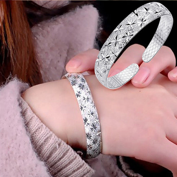 New Fashion Adjustable Bracelet Jewelry Silver Womens Charm Bangle Bracelet Gift