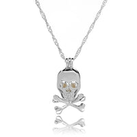 Fashion Retro Luminous Bead Hollow Skull Pendant Necklace for Women Personality Jewelry Gift